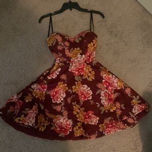 Floral strapless dress
